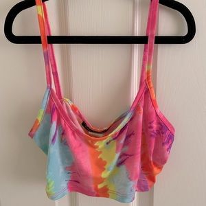 One By One Tie Dye Cami Crop Top Small